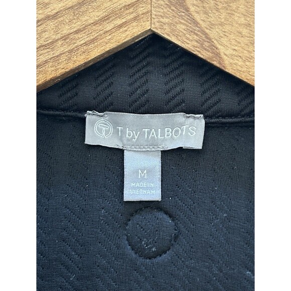 T By Talbots Jacket Medium Zip Fitted Textured Jacquard Active Athleisure - Picture 13 of 14
